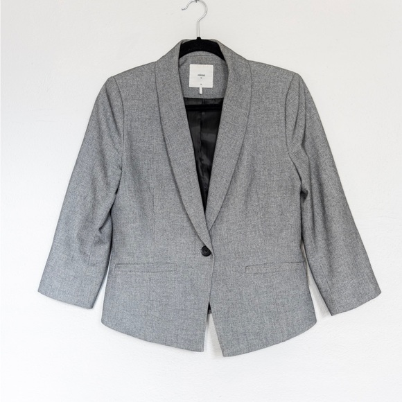 Minimum gray pant suit sz6-8. One button sz 8 blazer, flat front ankle trouser - Picture 2 of 5